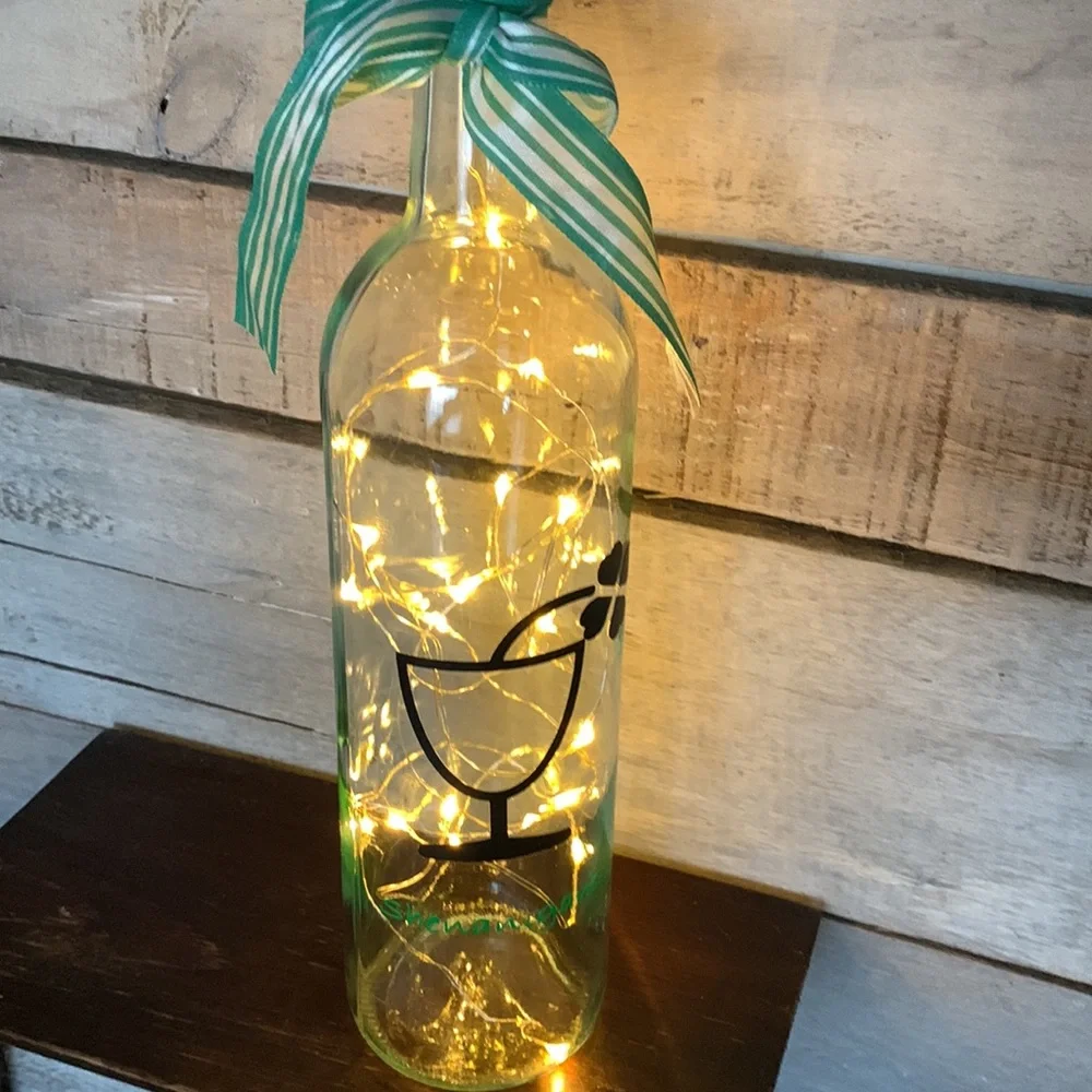‘Shenanigans’ wine bottle lantern